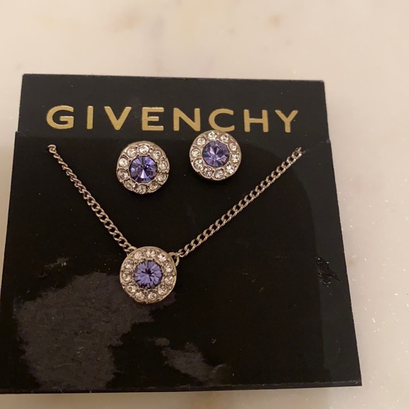 Givenchy Jewelry - Givenchy purple earrings and necklace set